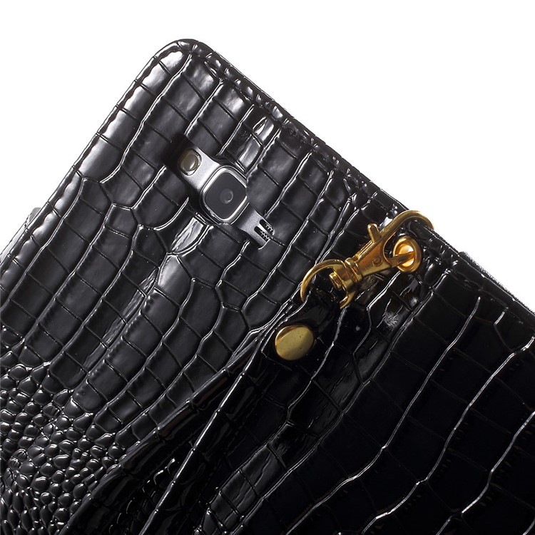 Crocodile Texture Leather Wallet Case for Samsung Galaxy Grand Prime G530H - Black-8