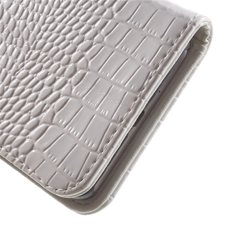 Crocodile Texture Leather Wallet Case for Samsung Galaxy Grand Prime G530H - White-10