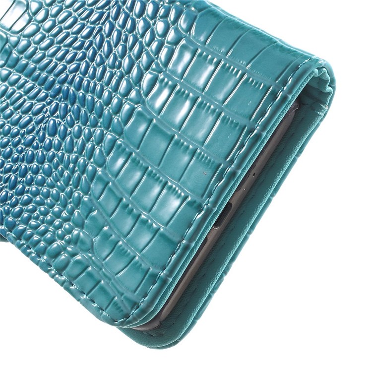 Cayman Texture Leather Stand Cover for Samsung Galaxy Grand Prime G530H with Lanyard - Blue-10