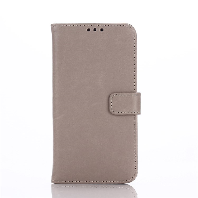 Retro Style Card Cash Holder Leather Cover for Samsung Galaxy S6 G920 - Grey-1