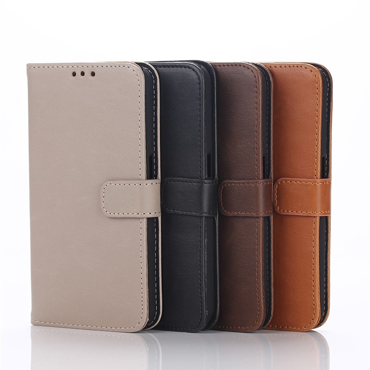 Retro Style Card Cash Holder Leather Cover for Samsung Galaxy S6 G920 - Grey-10