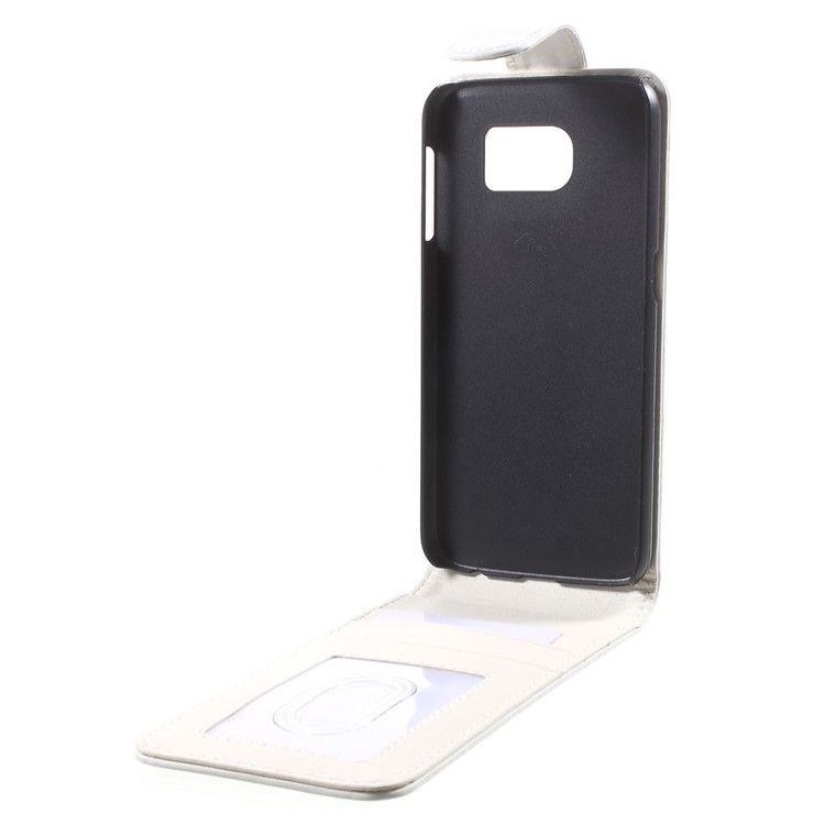 Vertical Magnetic Flip Leather Case Cover for Samsung Galaxy S6 G920 - White-2
