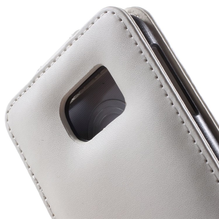 Vertical Magnetic Flip Leather Case Cover for Samsung Galaxy S6 G920 - White-6