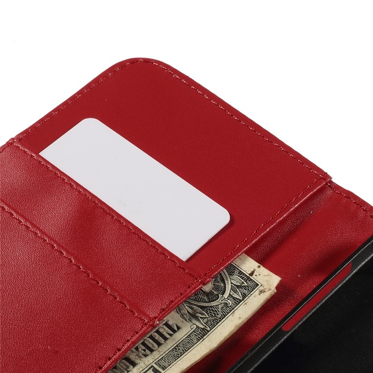 Glittery Powder Flower Wallet Leather Magnetic Case for Samsung Galaxy S6 SM-G920F - Red-8