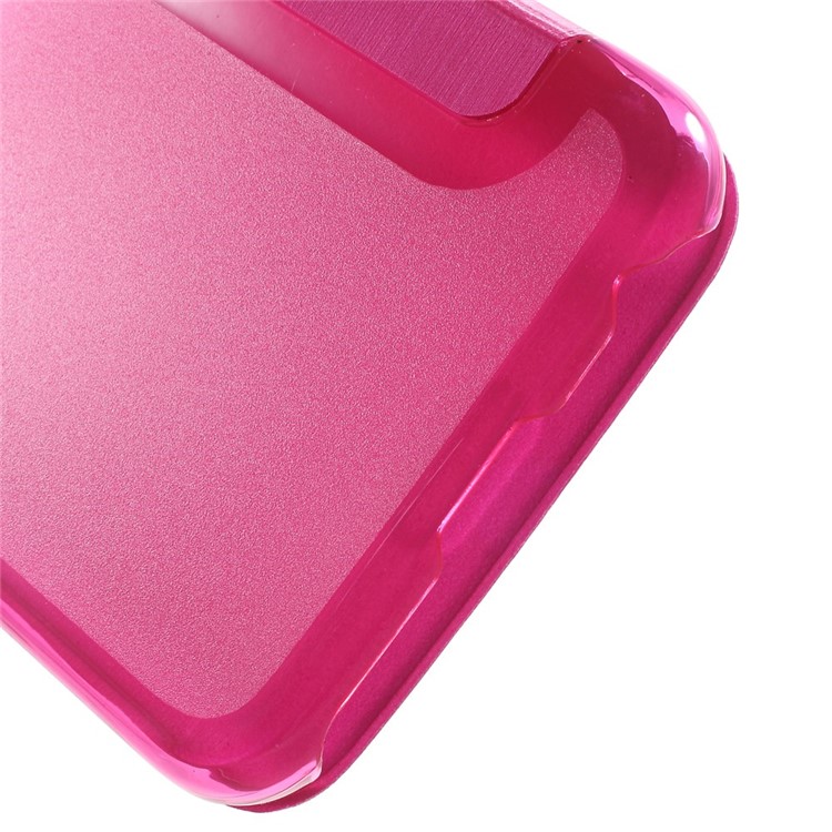 Window View Folio Leather Case for Samsung Galaxy S6 G920 with Back Plastic Case - Rose-7
