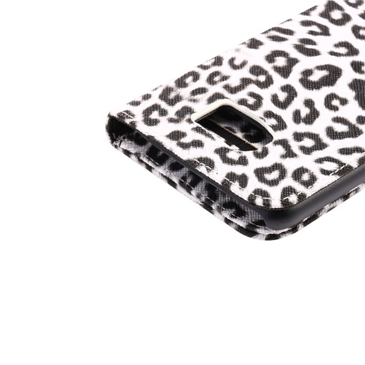 Leopard Texture Leather Wallet Case for Samsung Galaxy S6 G920 with Stand - White-5