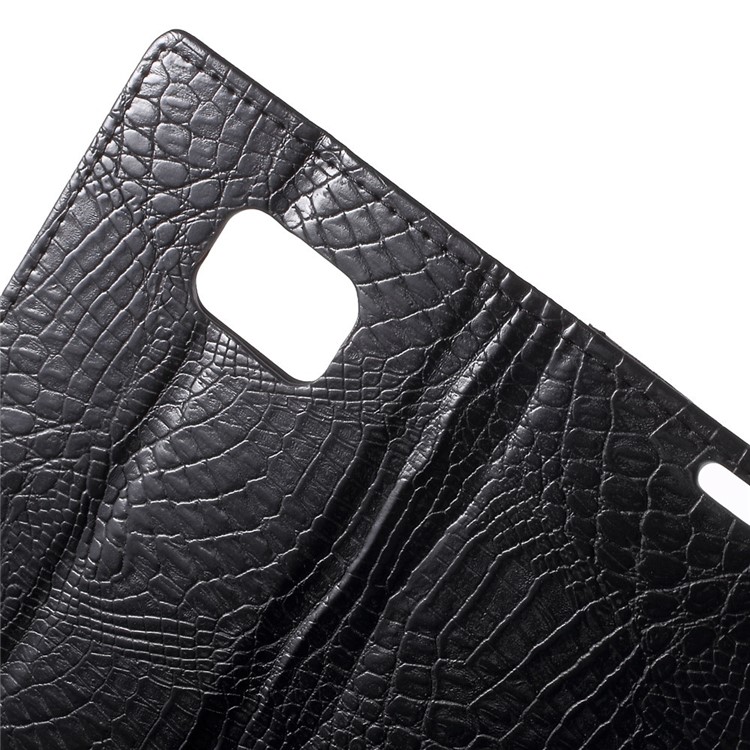 Crocodile Texture Leather Stand Case for Samsung Galaxy S6 G920 Card Holder - Black-6