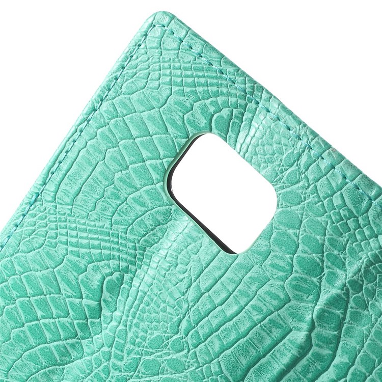 Alligator Texture Leather Stand Case for Samsung Galaxy S6 G920 Card Holder - Cyan-6