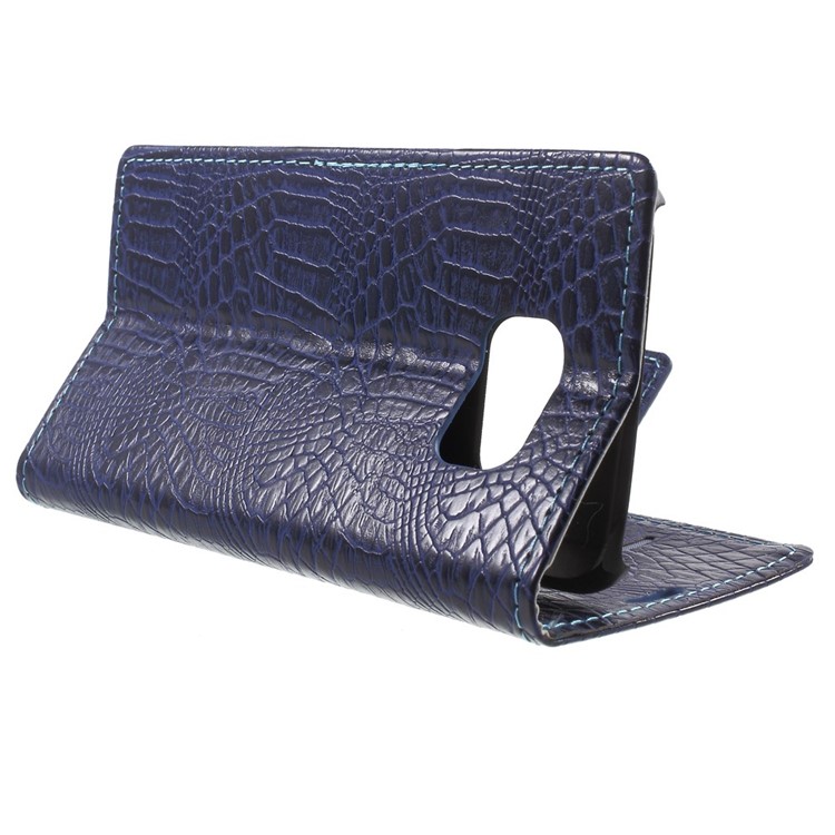 Cayman Skin Flip Leather Stand Cover for Samsung Galaxy S6 G920 Card Holder - Blue-3