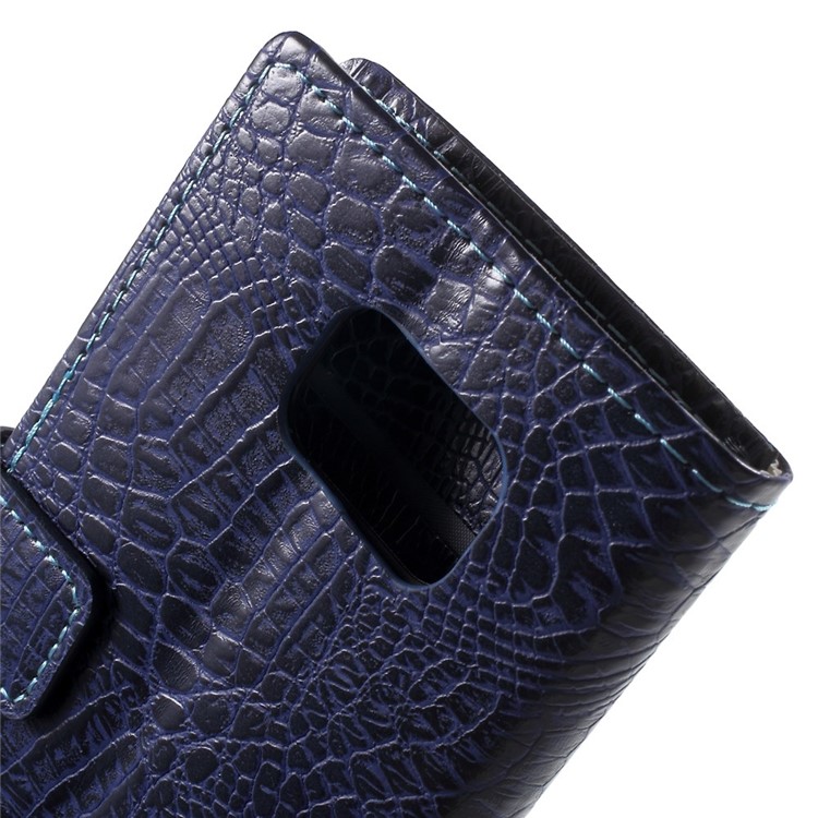Cayman Skin Flip Leather Stand Cover for Samsung Galaxy S6 G920 Card Holder - Blue-6