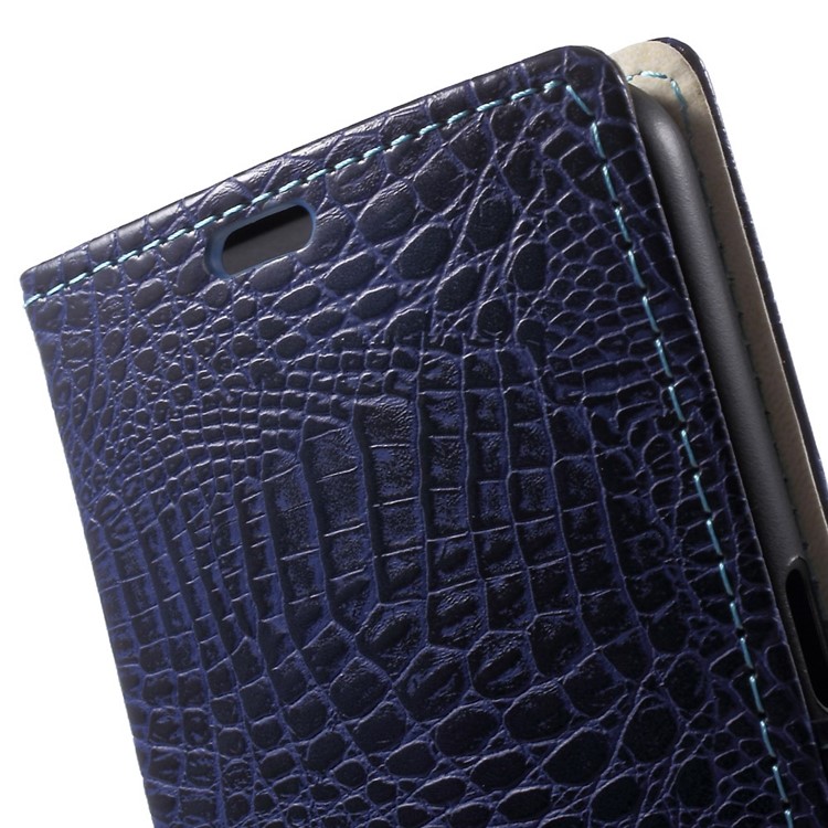 Cayman Skin Flip Leather Stand Cover for Samsung Galaxy S6 G920 Card Holder - Blue-7