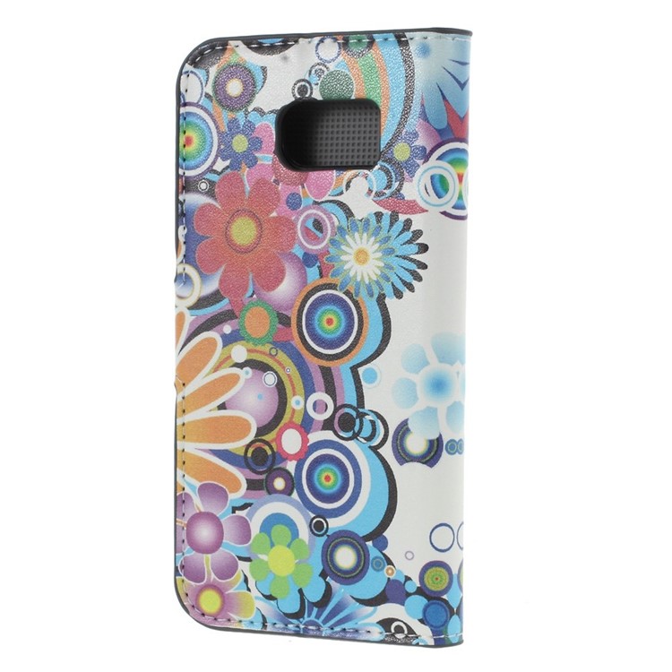 Colorized Flowers Leather Wallet Case for Samsung Galaxy S6 SM-G920 with Stand-2