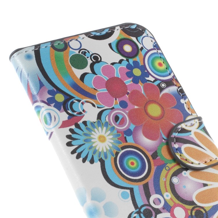 Colorized Flowers Leather Wallet Case for Samsung Galaxy S6 SM-G920 with Stand-7