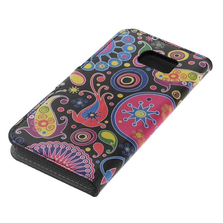 Paisley Flowers Leather Wallet Case for Samsung Galaxy S6 SM-G920 with Stand-3