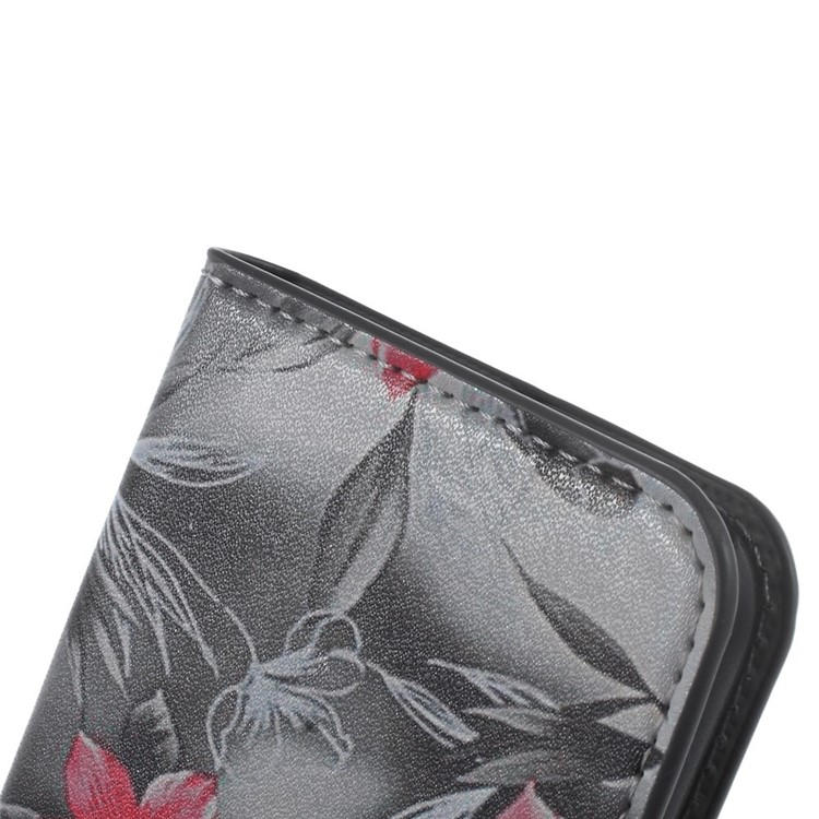Leather Card Slots Case for Samsung Galaxy S6 SM-G920 - Pretty Lily Flower-7