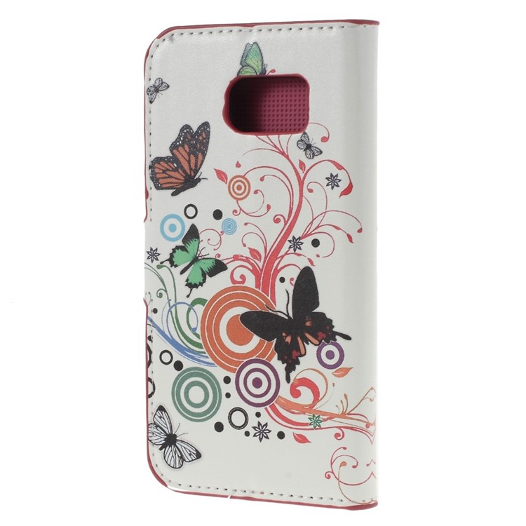 Butterfly Circles for Samsung Galaxy S6 SM-G920 Leather Diary Stand Shell-2