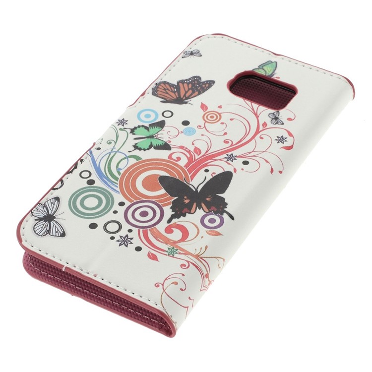 Butterfly Circles for Samsung Galaxy S6 SM-G920 Leather Diary Stand Shell-5