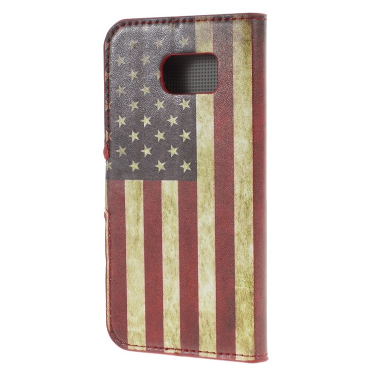 Retro American Flag Leather Card Slots Case for Samsung Galaxy S6 SM-G920-2