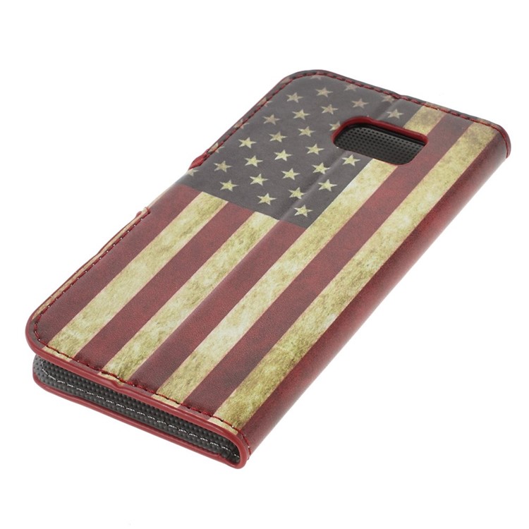 Retro American Flag Leather Card Slots Case for Samsung Galaxy S6 SM-G920-5