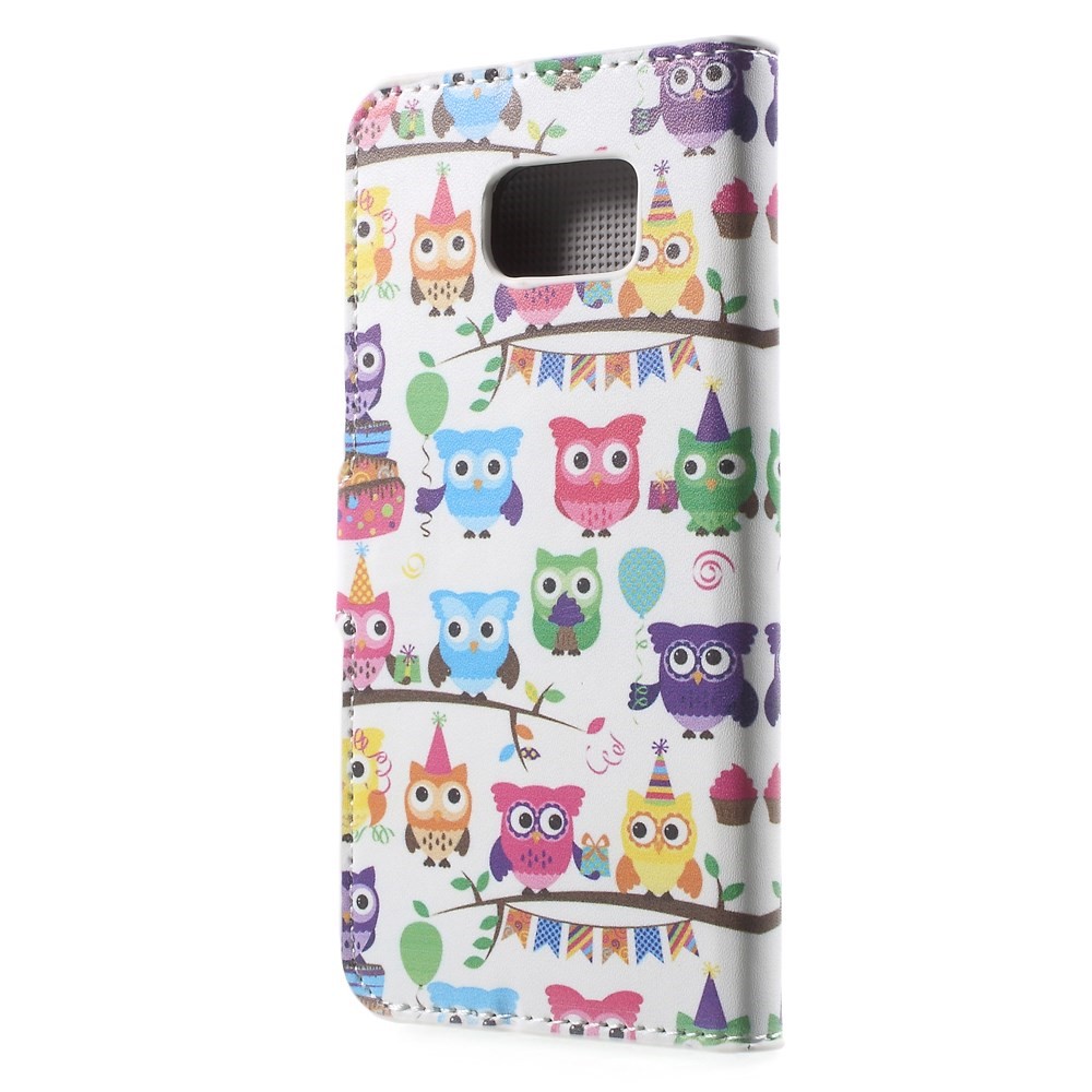 Stand Leather Wallet Cover for Samsung Galaxy S6 G920 - Multiple Owls-2