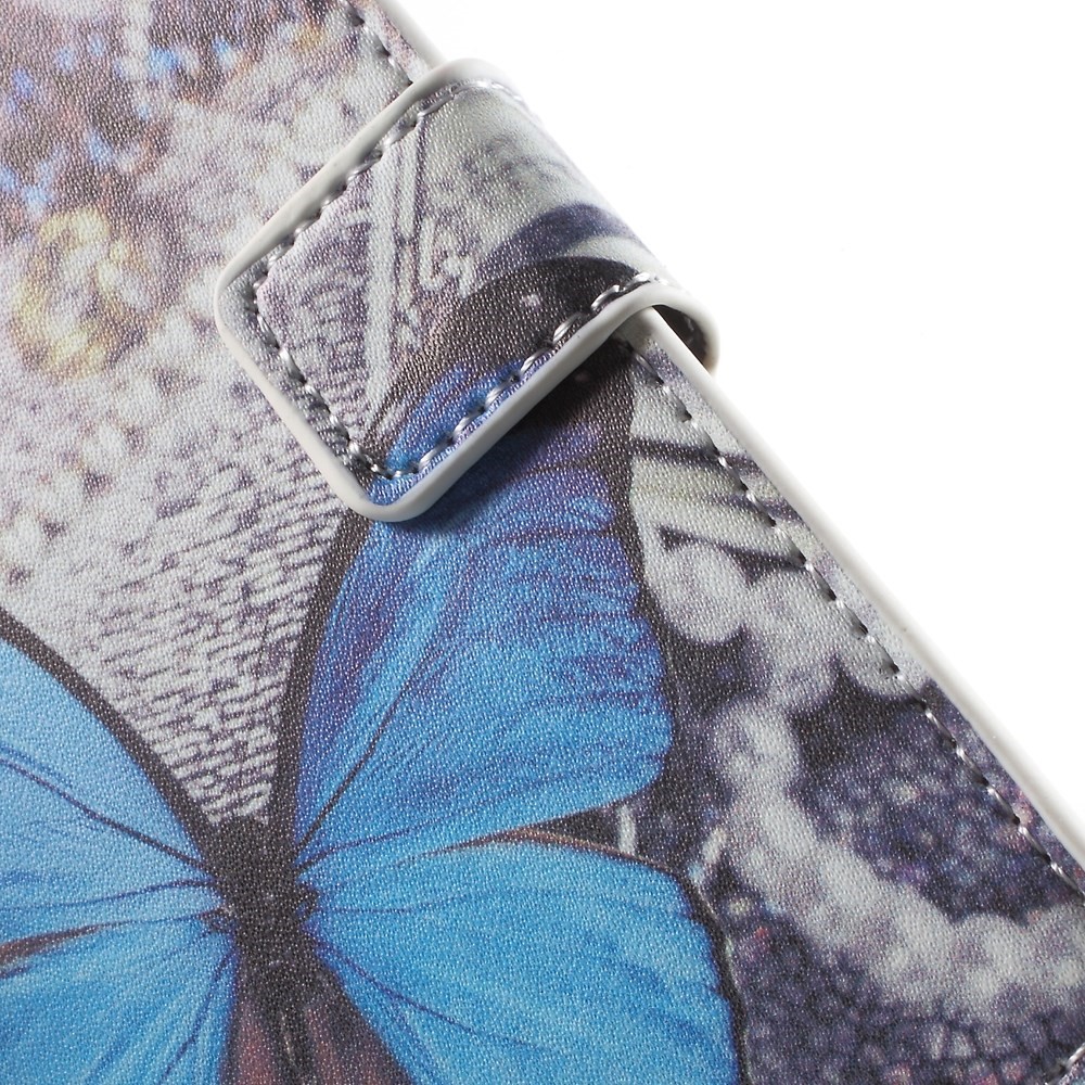 Wallet Leather Stand Cover for Samsung Galaxy S6 G920 - Blue Butterfly-8