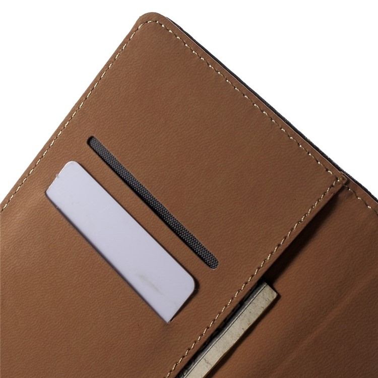 Genuine Split Leather Wallet Case for Samsung Galaxy A7 SM-A700F with Stand - Black-6