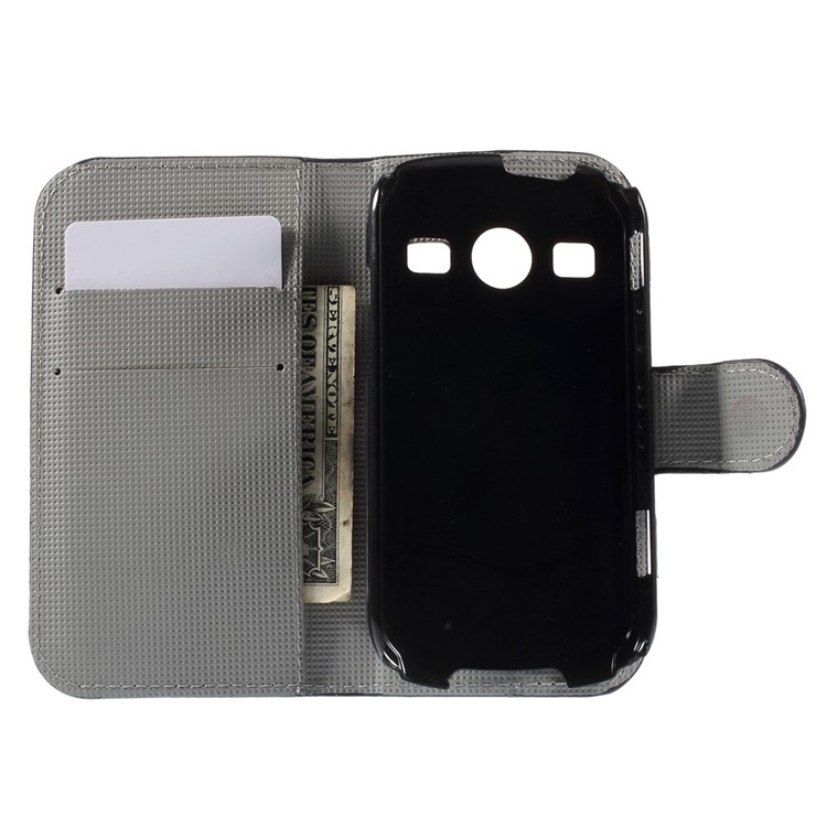 Sleeping Owl on the Branch Leather Cover for Samsung S7710 Galaxy Xcover 2 with Card Slots-6