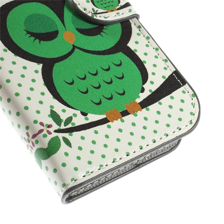 Sleeping Owl on the Branch Leather Cover for Samsung S7710 Galaxy Xcover 2 with Card Slots-7