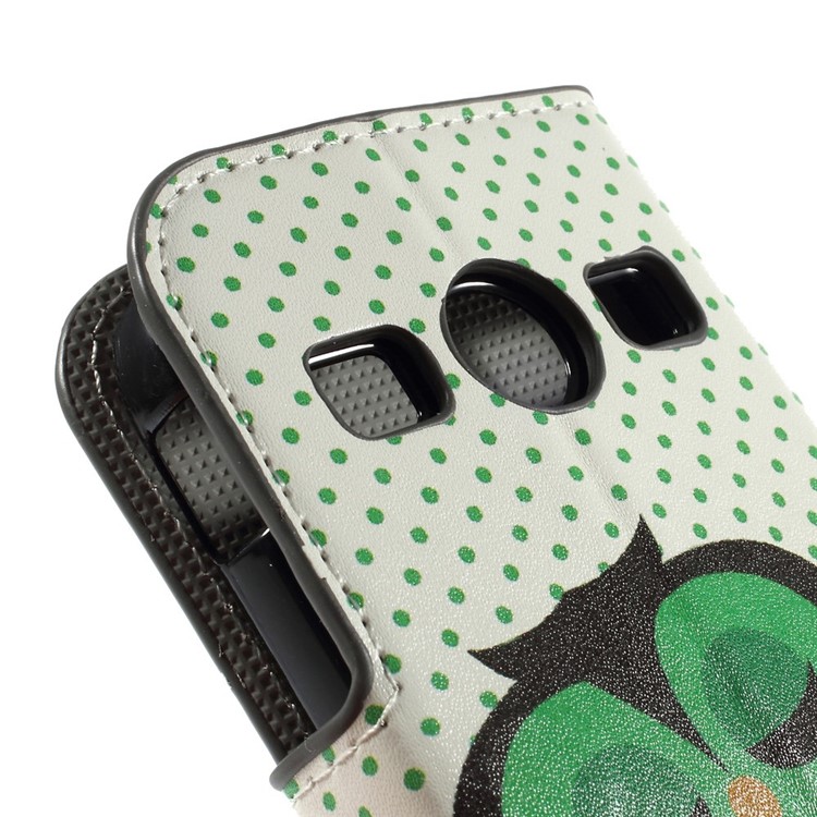 Sleeping Owl on the Branch Leather Cover for Samsung S7710 Galaxy Xcover 2 with Card Slots-8