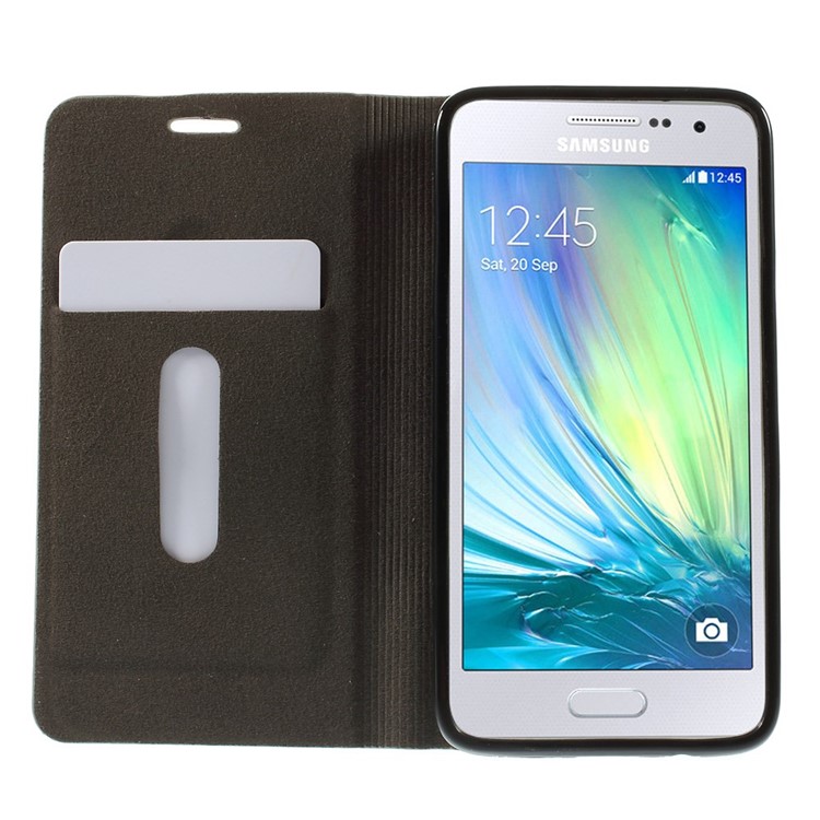 Horizontal Folio PU Leather Shell for Samsung Galaxy A3 SM-A300F - Dark Blue-6