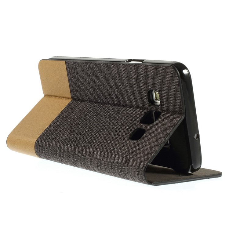 Horizontal Folio PU Leather Case for Samsung Galaxy A3 SM-A300F - Coffee-5