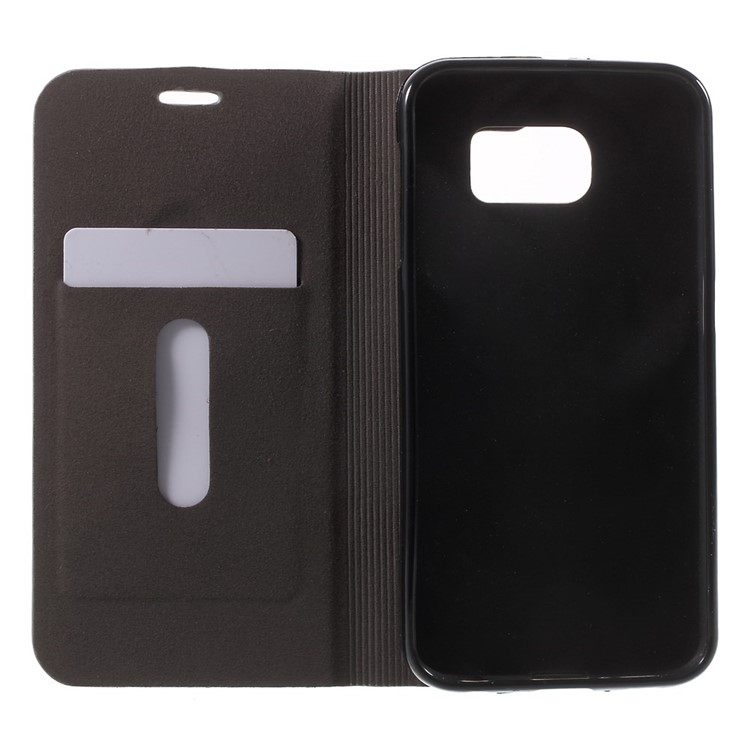Stand Leather Cover with Card Slot for Samsung Galaxy S6 SM-G920 - Light Grey-4