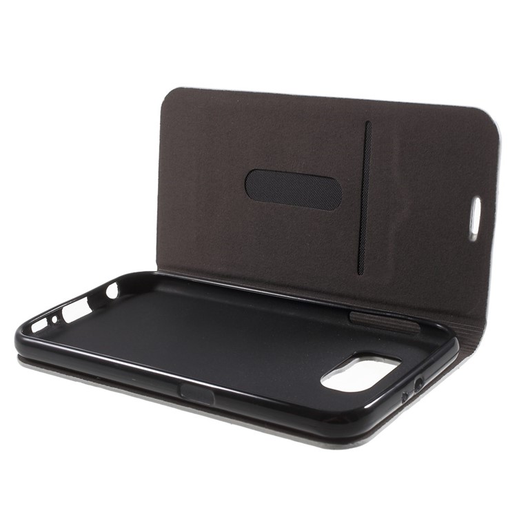 Stand Leather Cover with Card Slot for Samsung Galaxy S6 SM-G920 - Light Grey-5