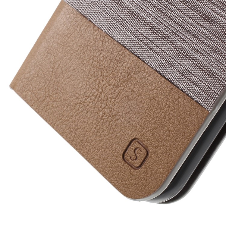 Stand Leather Cover with Card Slot for Samsung Galaxy S6 SM-G920 - Light Grey-7