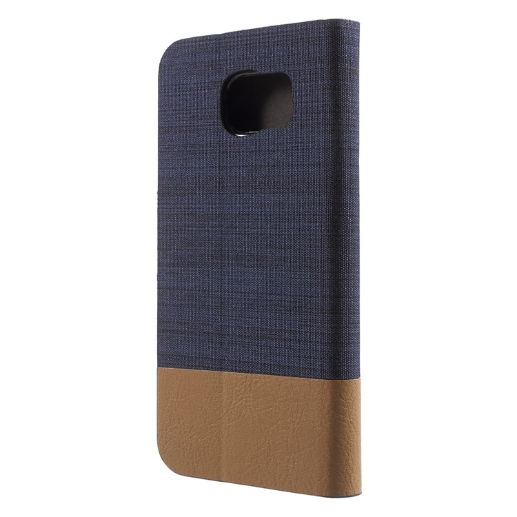 Stand Leather Shell with Card Slot for Samsung Galaxy S6 SM-G920 - Dark Blue-2