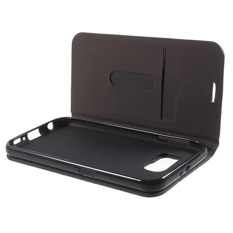 Stand Leather Shell with Card Slot for Samsung Galaxy S6 SM-G920 - Dark Blue-5