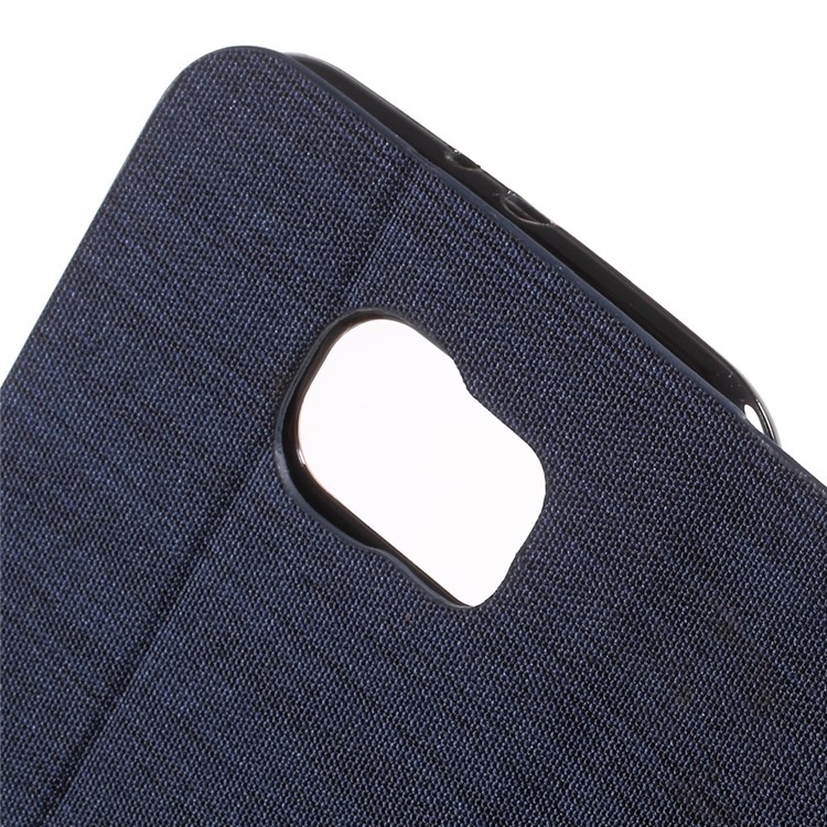 Stand Leather Shell with Card Slot for Samsung Galaxy S6 SM-G920 - Dark Blue-6