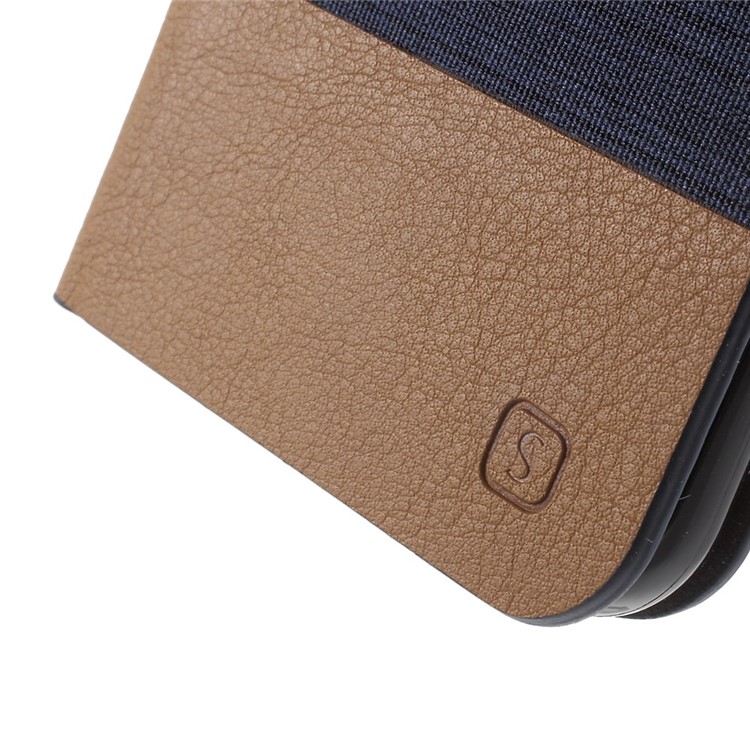 Stand Leather Shell with Card Slot for Samsung Galaxy S6 SM-G920 - Dark Blue-7