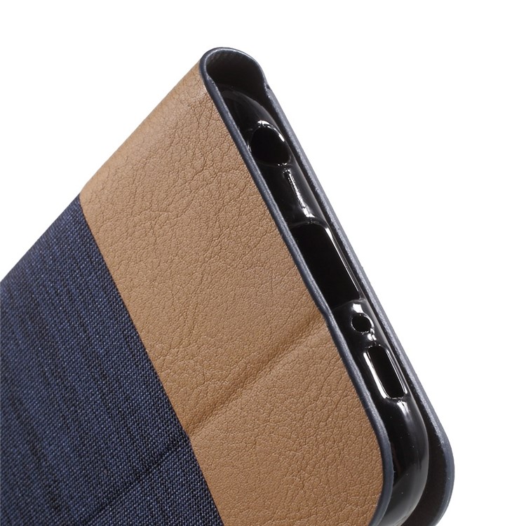 Stand Leather Shell with Card Slot for Samsung Galaxy S6 SM-G920 - Dark Blue-8