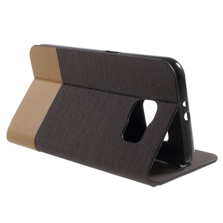 Stand Leather Cover with Card Slot for Samsung Galaxy S6 SM-G920 - Coffee-3