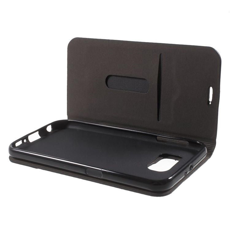 Stand Leather Cover with Card Slot for Samsung Galaxy S6 SM-G920 - Coffee-5