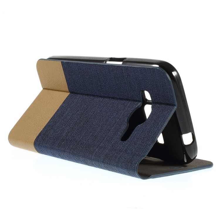 Booklet Folio PU Leather Case for Samsung Galaxy Core Prime SM-G360 - Dark Blue-5