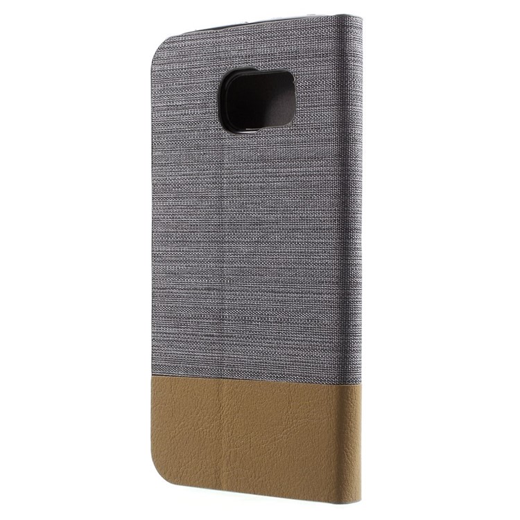 Assorted Colors Leather Stand Case for Samsung Galaxy S6 Edge G925 - Dark Grey-2