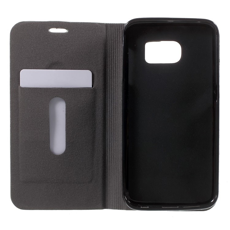 Assorted Colors Leather Stand Case for Samsung Galaxy S6 Edge G925 - Dark Grey-4