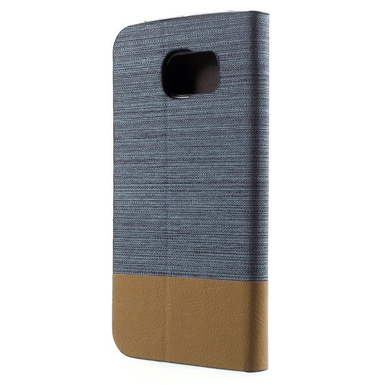 Assorted Colors Leather Stand Shell for Samsung Galaxy S6 Edge G925 with Card Slot - Baby Blue-2