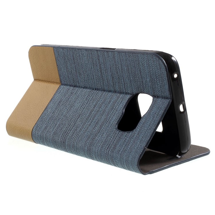 Assorted Colors Leather Stand Shell for Samsung Galaxy S6 Edge G925 with Card Slot - Baby Blue-8