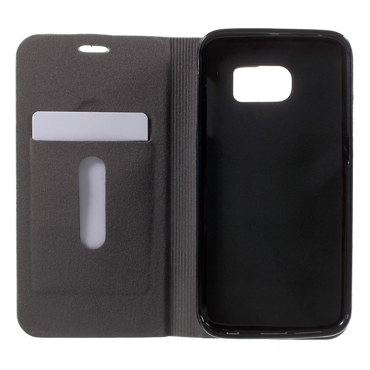 Assorted Colors Leather Stand Shell for Samsung Galaxy S6 Edge G925 with Card Slot - Baby Blue-3