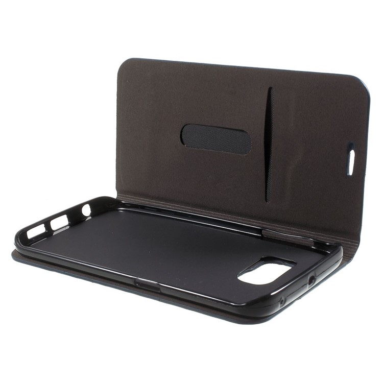 Assorted Colors Leather Stand Shell for Samsung Galaxy S6 Edge G925 with Card Slot - Baby Blue-4