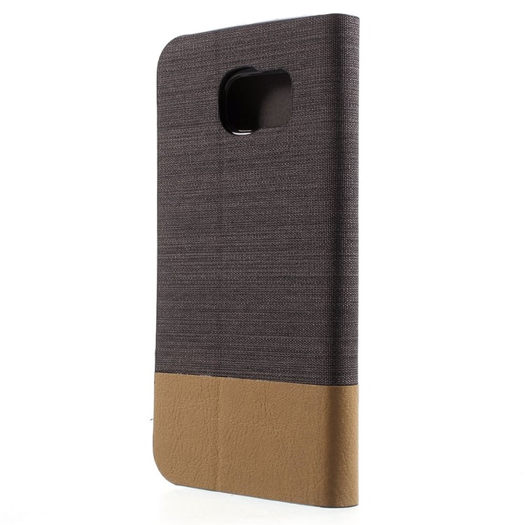 Assorted Colors Stand Leather Cover for Samsung Galaxy S6 Edge G925 with Card Slot - Coffee-2
