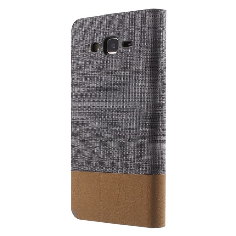 Leather Case with Card Slot for Samsung Galaxy Grand Prime SM-G530H - Dark Grey-2